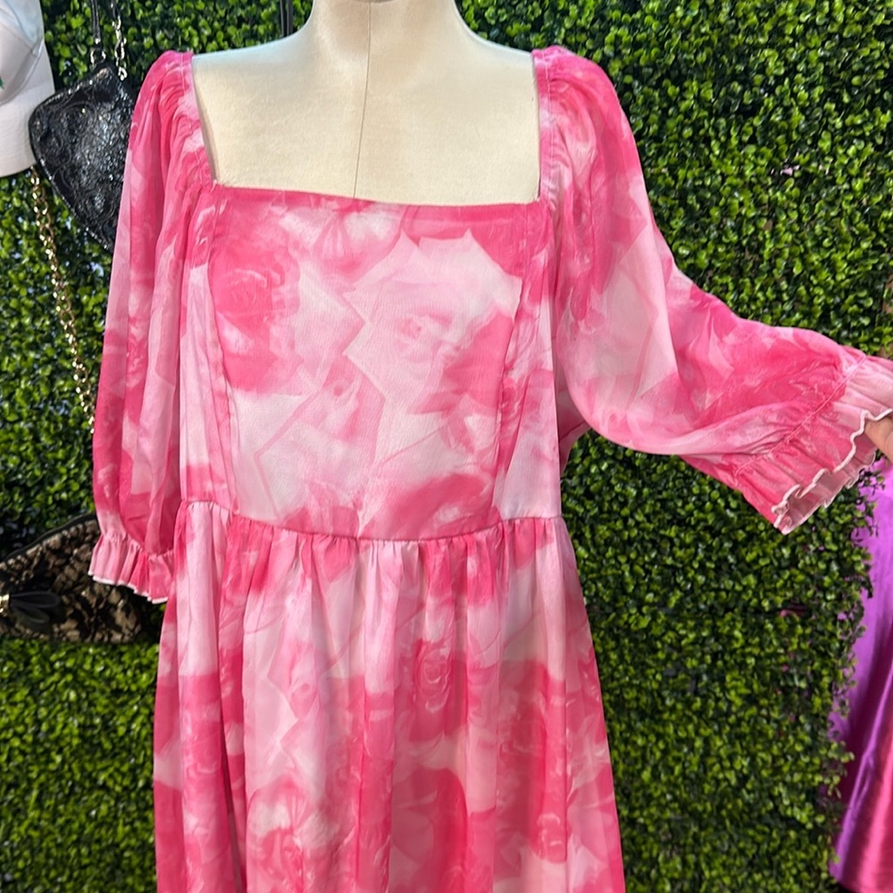 Bright Pink Rose Dress - Vibrant, Elegant & Perfect for Every Occasion - Picture 3 of 8